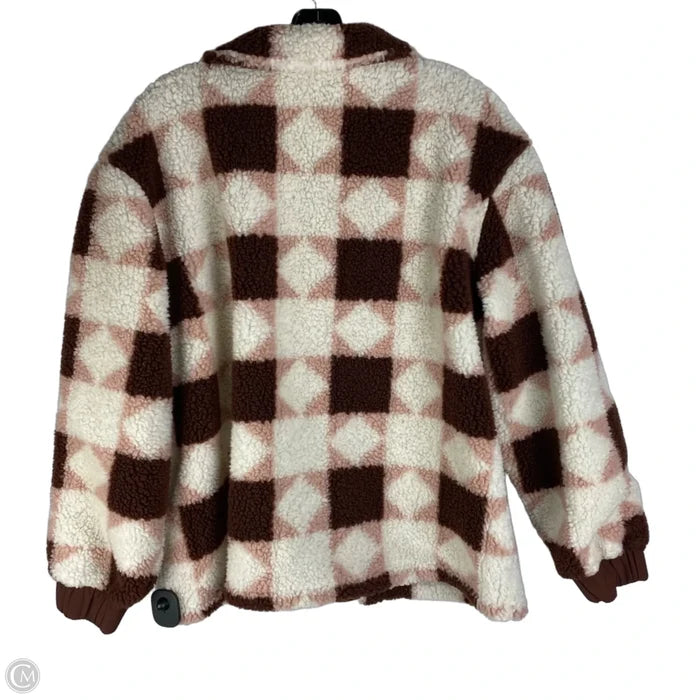 Jacket Faux Fur & Sherpa By Madewell In Pink & White, Size: M