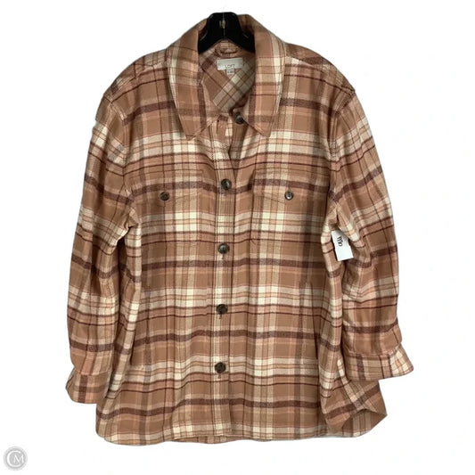 Jacket Shirt By Loft In Plaid Pattern, Size: Xl