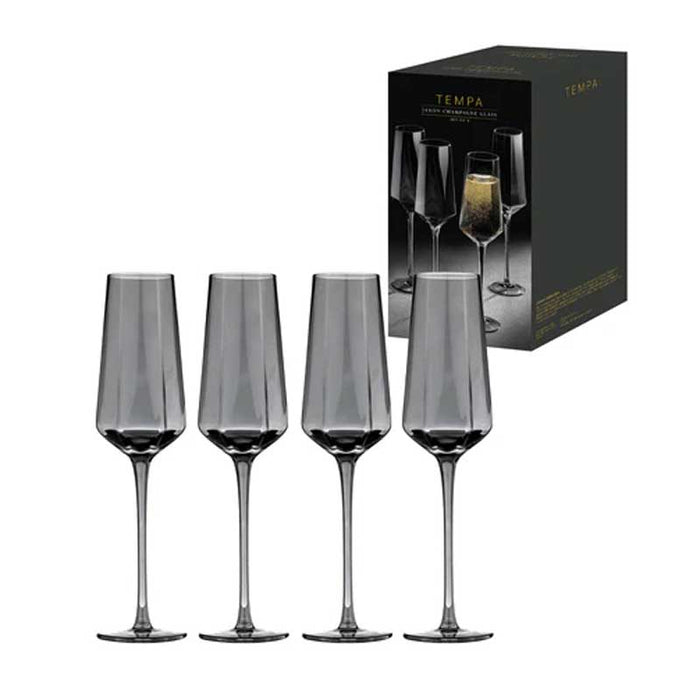 Ladelle Jaxon Charcoal Champagne Glass Set (4pc) | Koop.co.nz