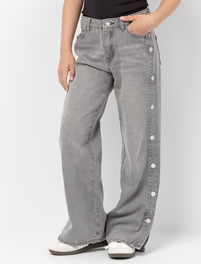 Jean à jambe large en denim pour fille