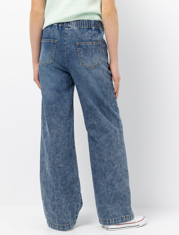 Jean à jambes larges et taille élastique