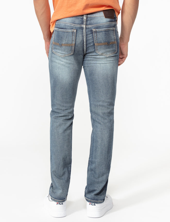 Jean à taille régulière et jambe droite