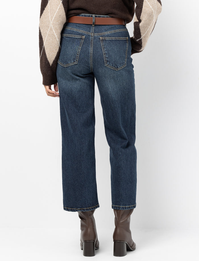 Jean court à jambe large pour femme