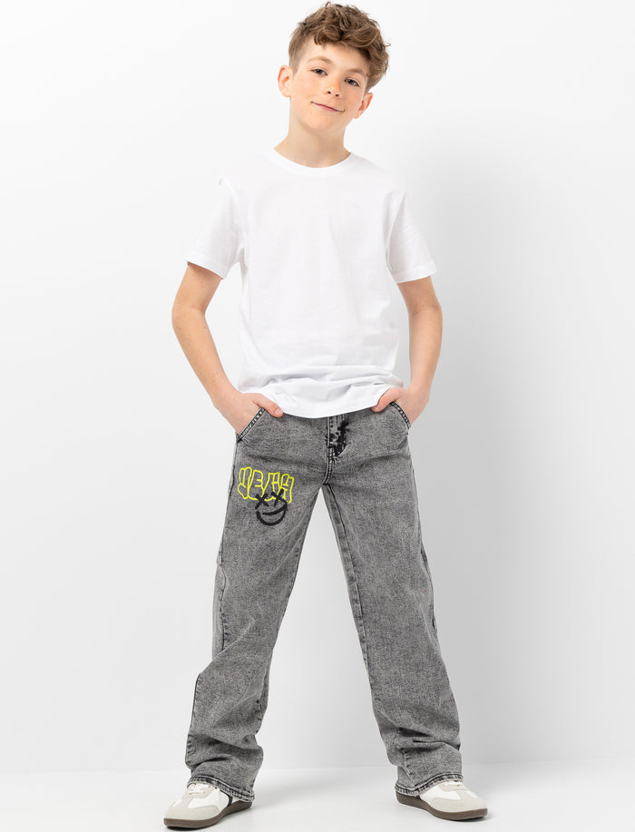 Jean imprimé à taille régulière