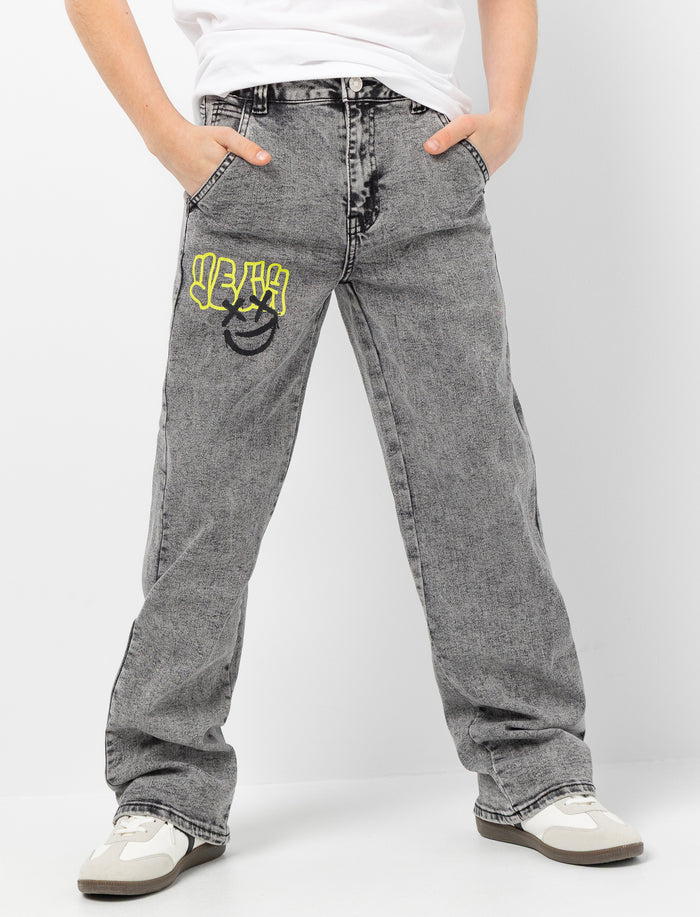 Jean imprimé à taille régulière