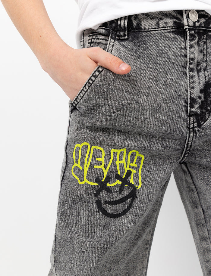 Jean imprimé à taille régulière