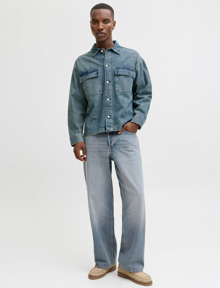 Jean jambes larges à taille régulière