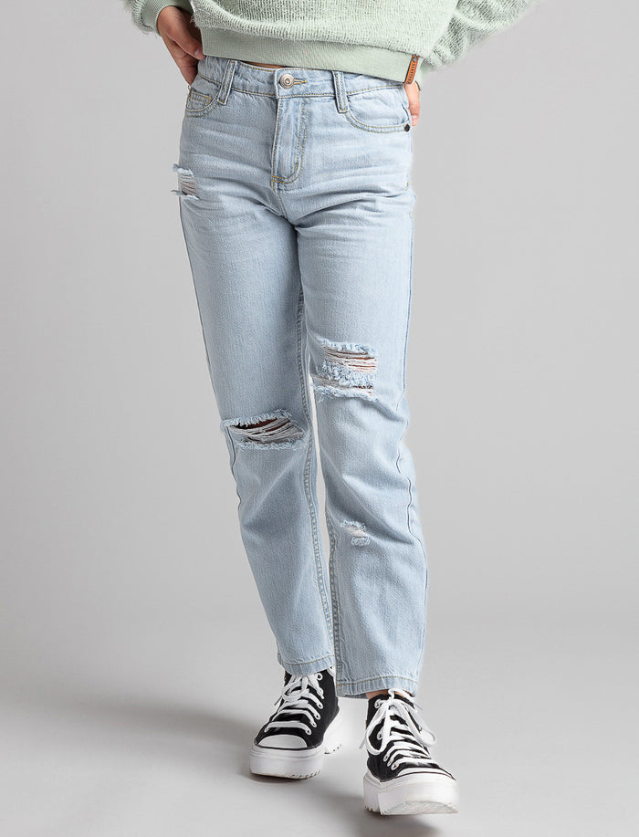 Jean Mom à taille haute déchiré