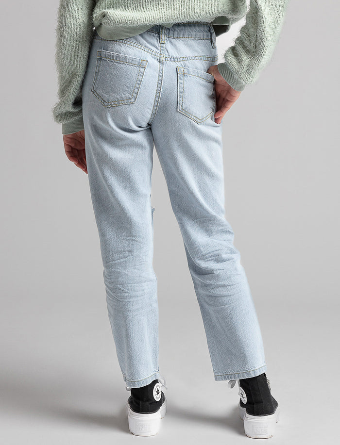 Jean Mom à taille haute déchiré