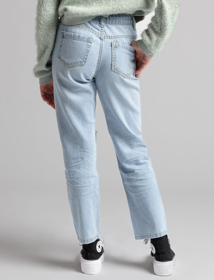 Jean Mom à taille haute déchiré