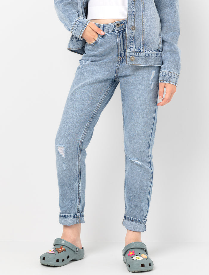 Jean Mom à taille haute