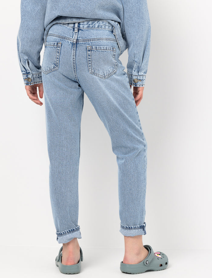 Jean Mom à taille haute