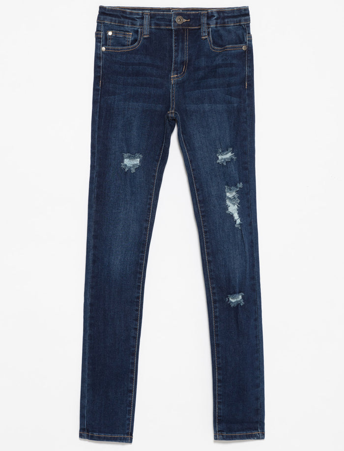 Jean skinny à taille régulière déchiré