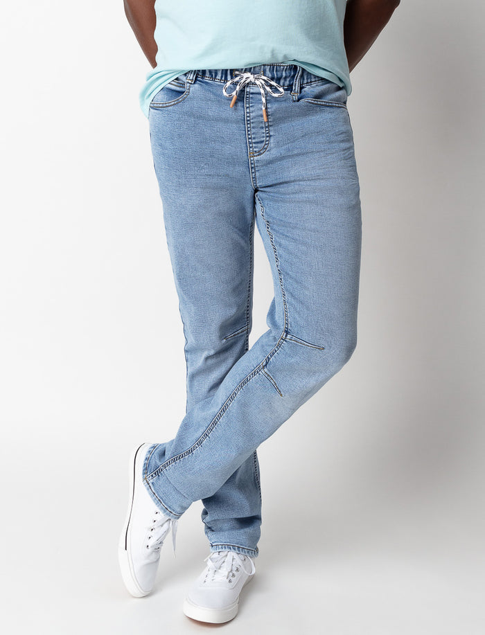 Jean super extensible à taille élastique