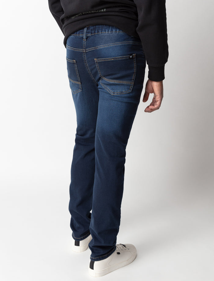 Jean super extensible à taille élastique