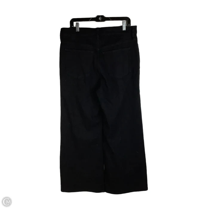 Jeans Wide Leg By J. Crew In Black Denim, Size: 12 (31 Petite)