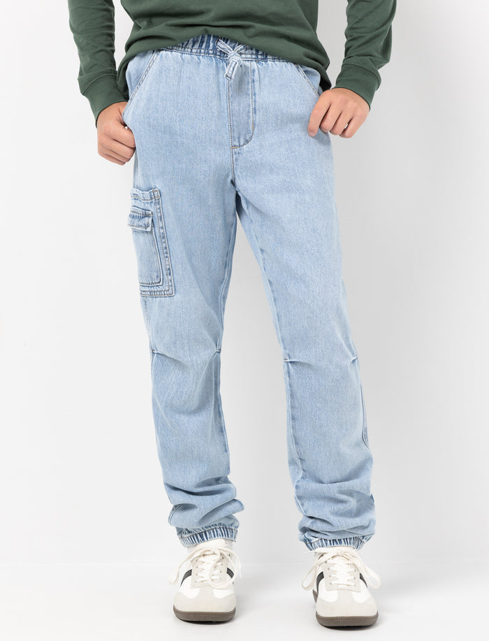 Jogger cargo en denim pour ado garçon