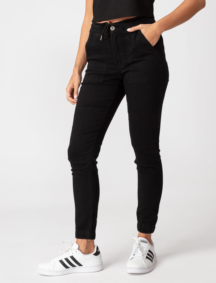 Jogger en denim extensible