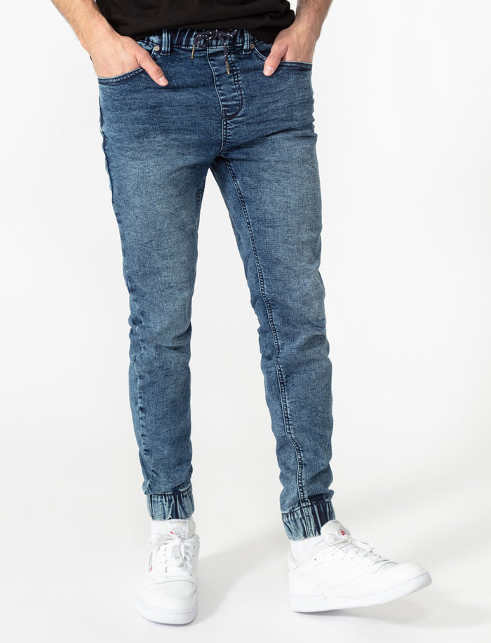 Jogger en denim extensible