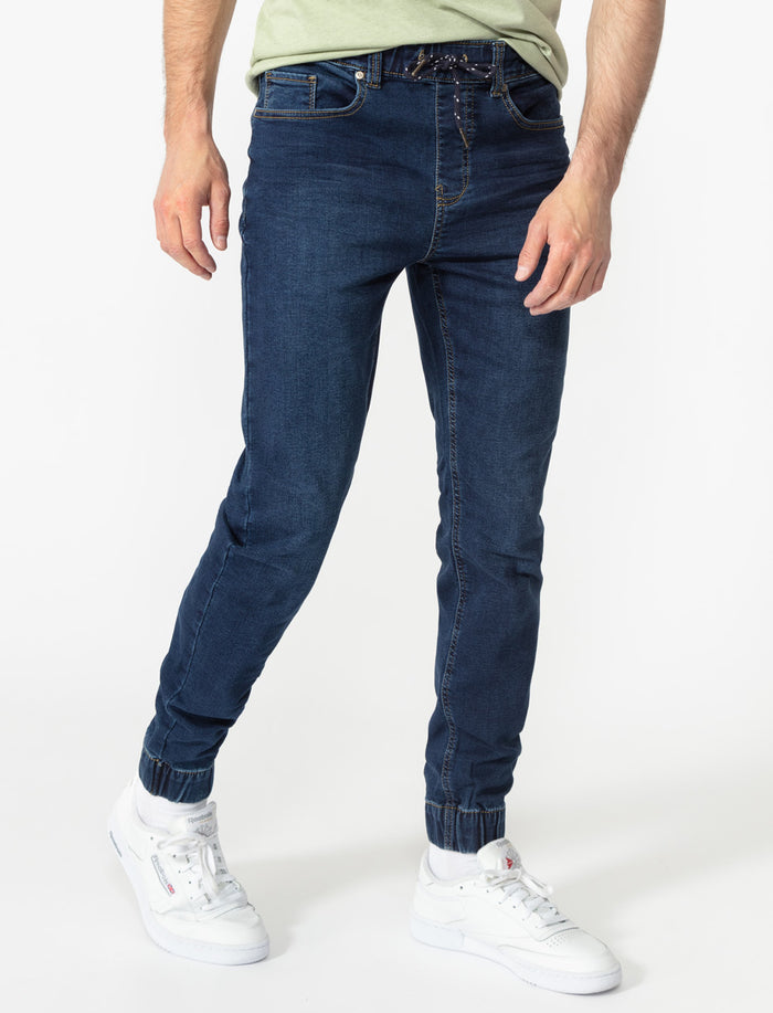 Jogger en denim extensible