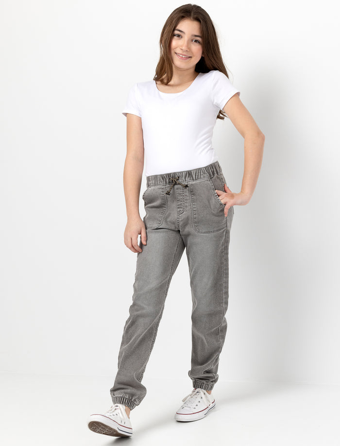 Jogger en denim extensible
