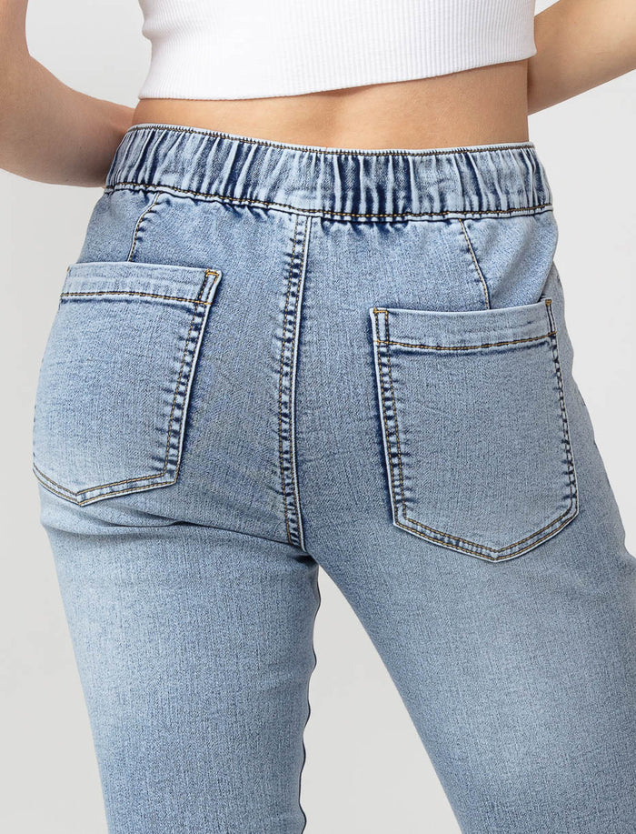 Jogger en denim extensible