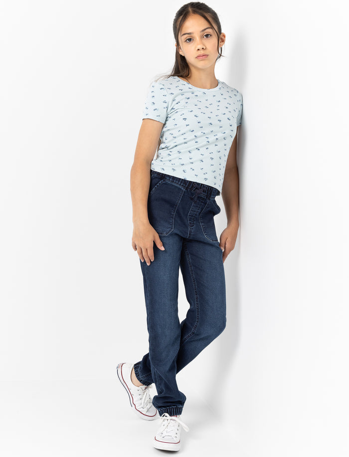 Jogger en denim extensible
