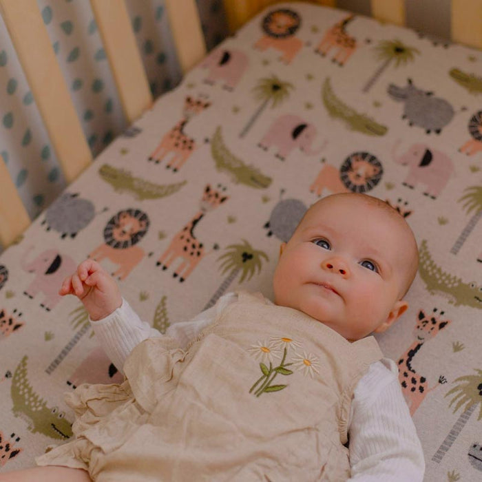 Di Lusso Living Jungle Safari Fitted Cot Sheet | Koop.co.nz