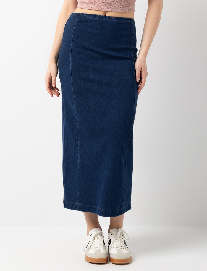 Jupe longue en denim avec fente