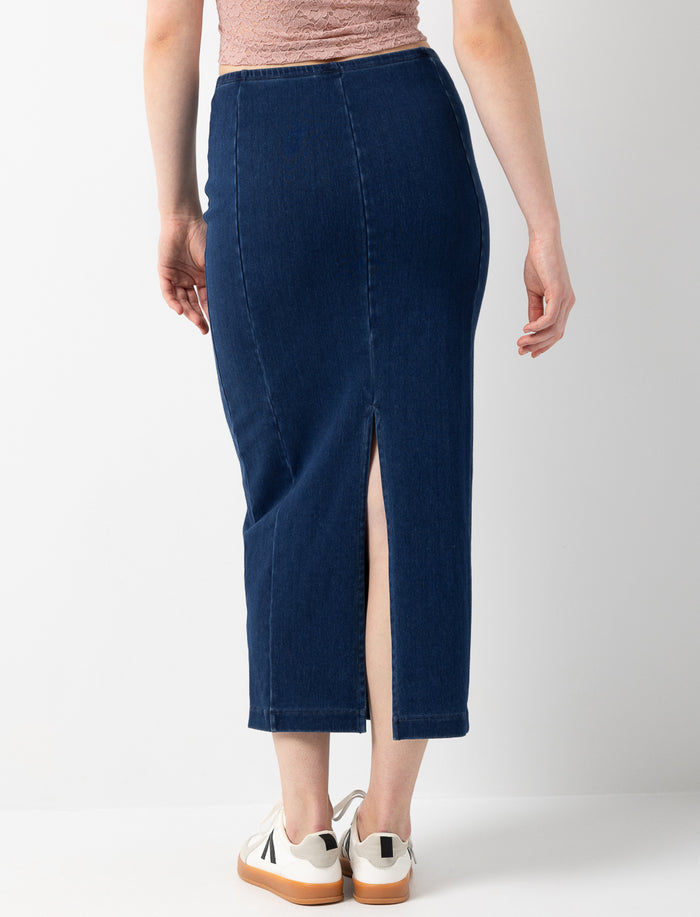 Jupe longue en denim avec fente