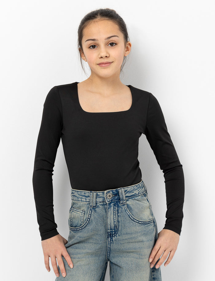 Justaucorps à encolure carrée pour ado fille