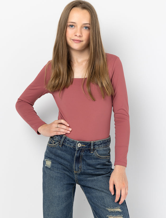 Justaucorps à encolure carrée pour ado fille