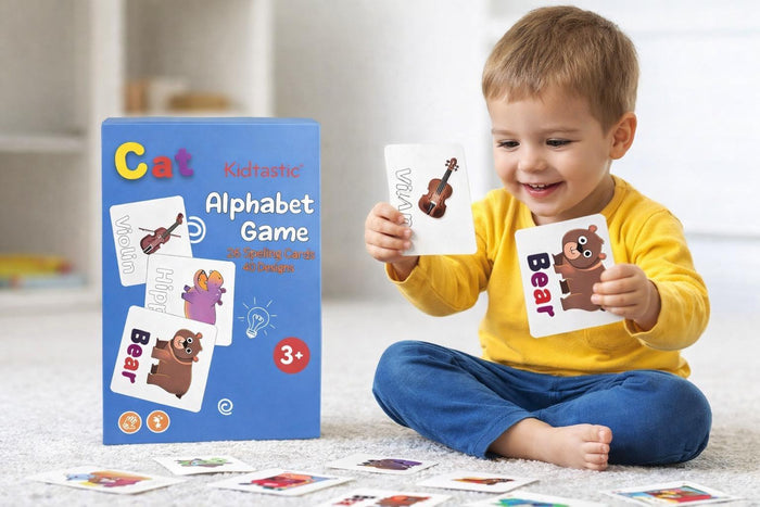 Kidtastic Alphabet Spelling Cards Game – 26 Letters (Ages 3+)