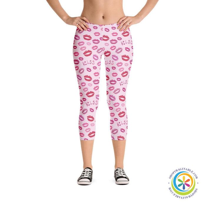 Kissing Lips Capri Leggings-ShopImaginable.com