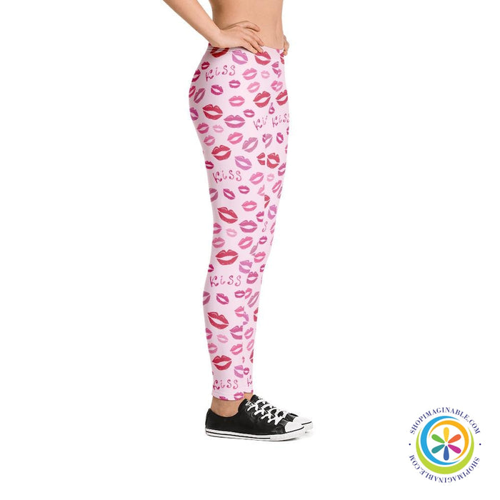 Kissing Lips Full Length Leggings-ShopImaginable.com