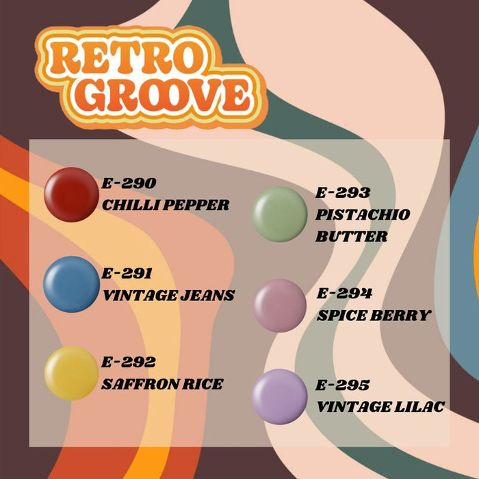 Kokoist Retro Groove Series E290-E295, set of 6 Color Gel Collection KOKOIST