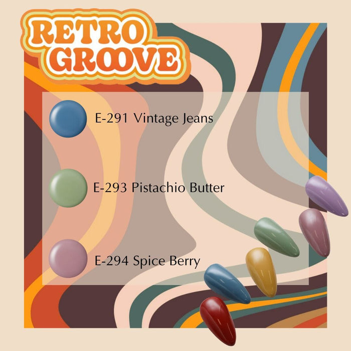 Kokoist Retro Groove Series E290-E295, set of 6 Color Gel Collection KOKOIST