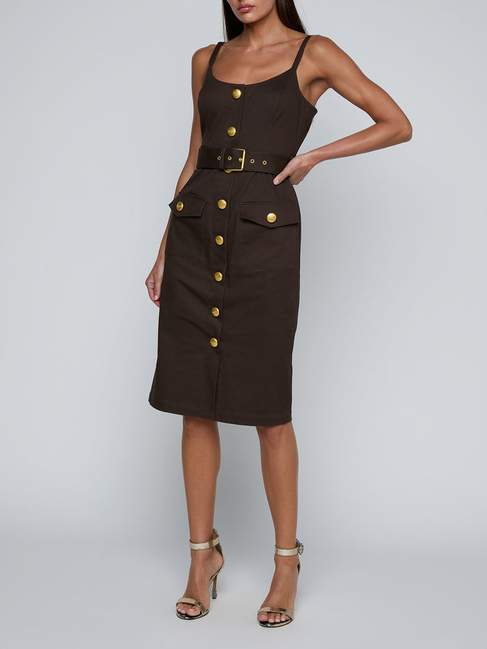 L'Agence Ida Button Front Tank Dress