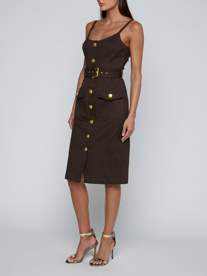 L'Agence Ida Button Front Tank Dress