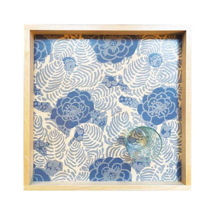 LAMOU Baltic Birch Printed Serving Tray - Light Blue/Blue Lavender