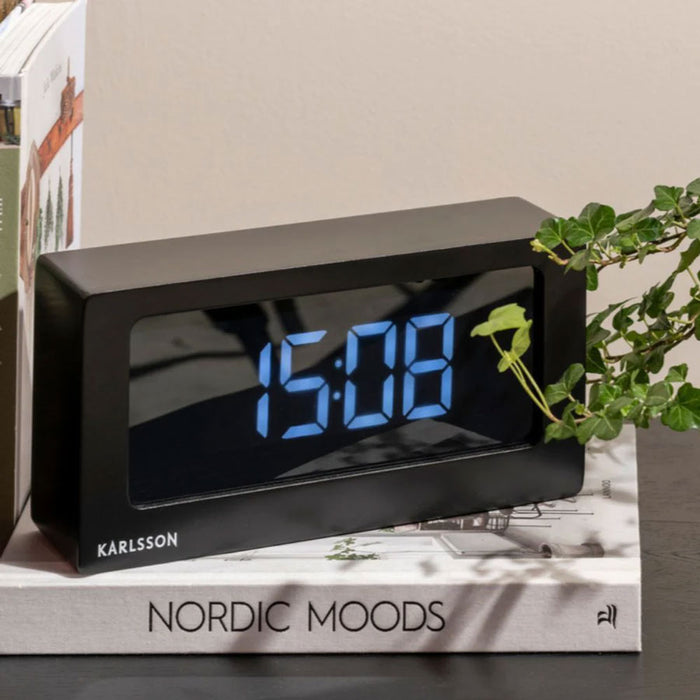 Karlsson Large Boxed LED Table / Alarm Clock (USB) - Black | Koop.co.nz