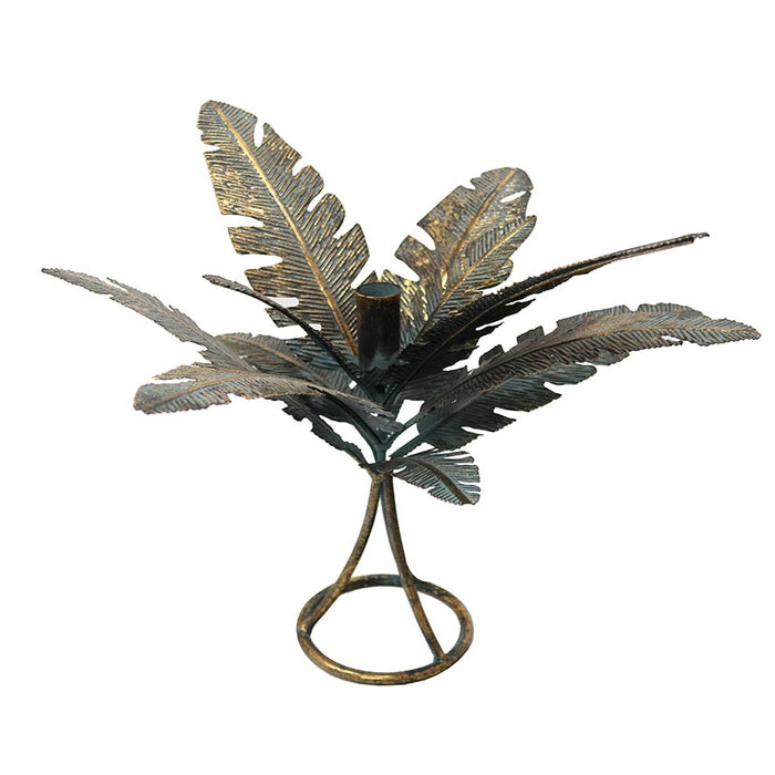 Le Forge Large Verdigris Leaf Candle Holder | Koop.co.nz