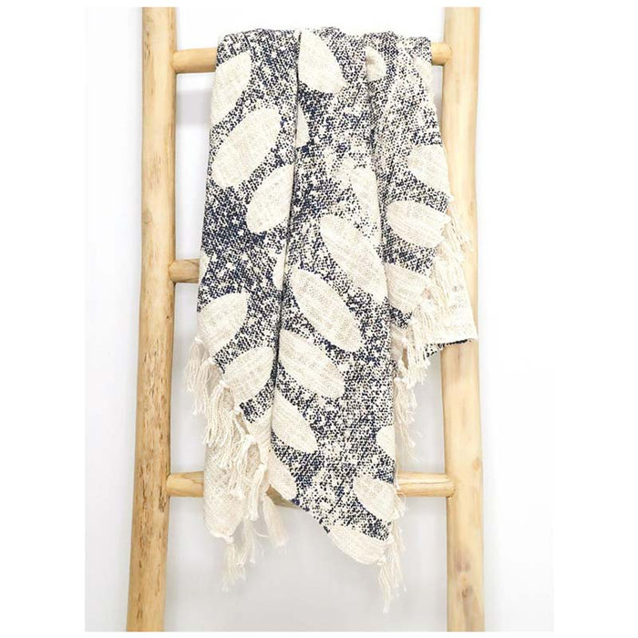 Stoneleigh & Roberson Larnie Blue Slub Cotton Throw | Koop.co.nz
