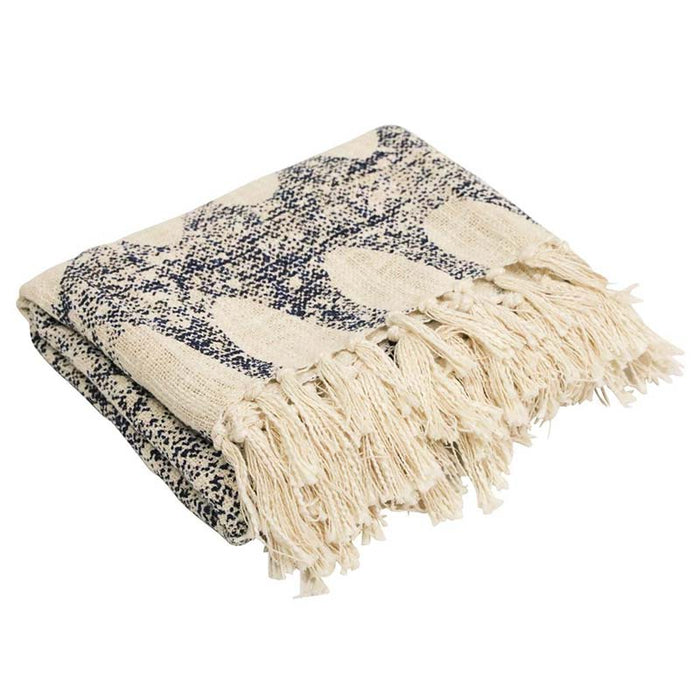 Stoneleigh & Roberson Larnie Blue Slub Cotton Throw | Koop.co.nz