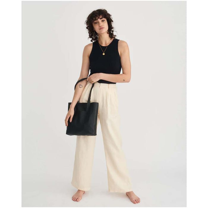 Stitch & Hide Leather Georgia Mini Tote Bag - Black | Koop.co.nz