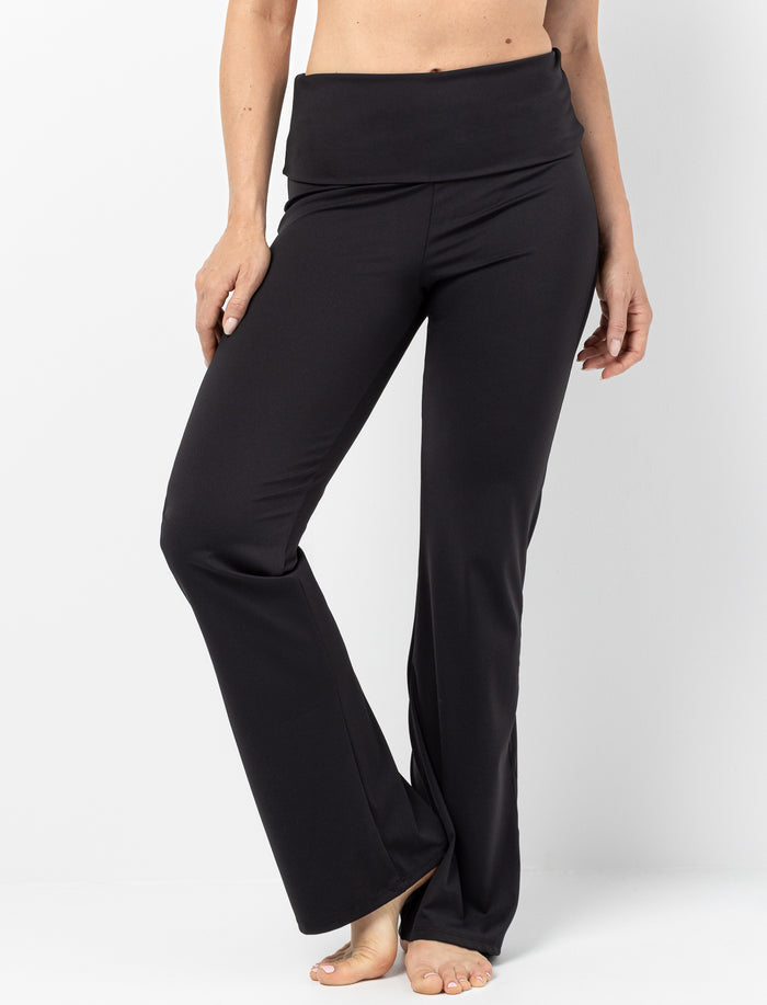 Legging uni à jambes larges pour femme