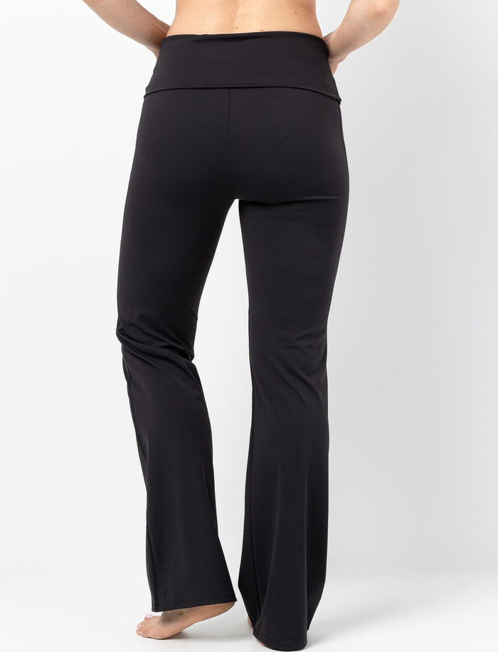 Legging uni à jambes larges pour femme