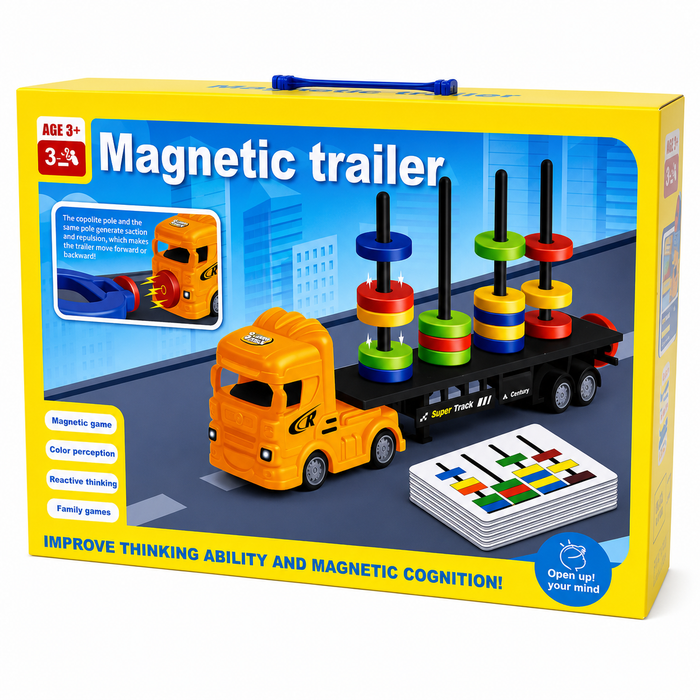 Magnetic Trailer Truck Toy – Color Stacking Game (Ages 3+)