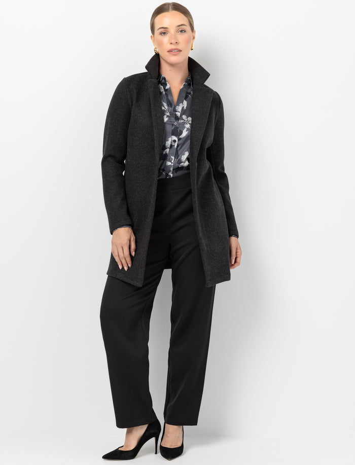 Manteau en laine uni pour femme