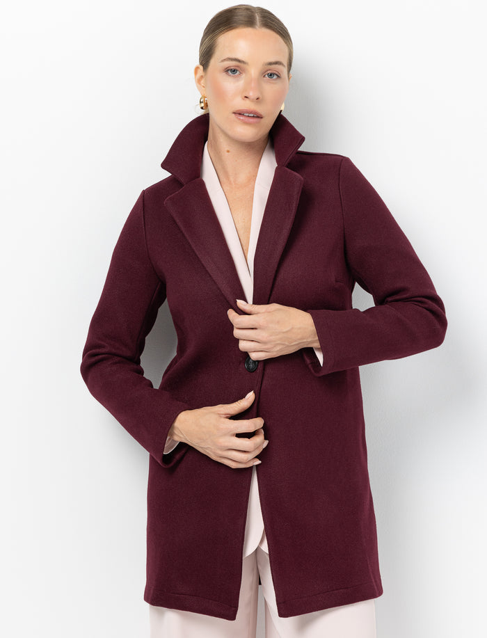 Manteau en laine uni pour femme